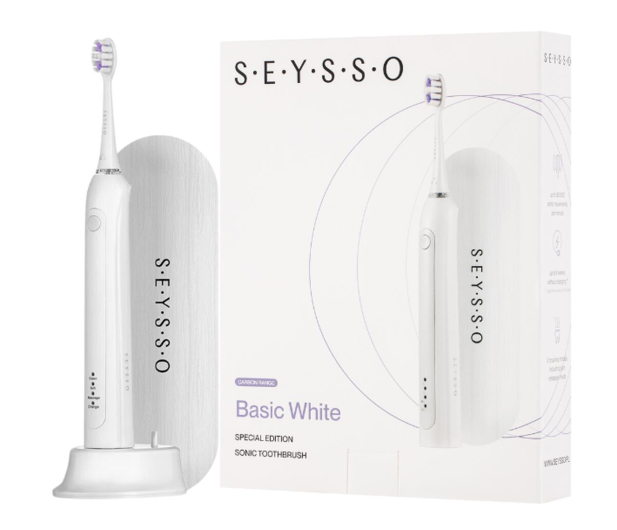 Seysso Szczoteczka soniczna Carbon Basic White + etui + końcówka - 1226189 - zdjęcie
